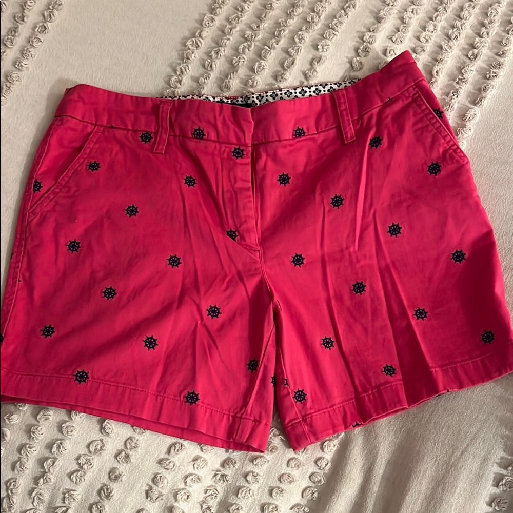 British Khaki Pink Embroidered Women's Shorts